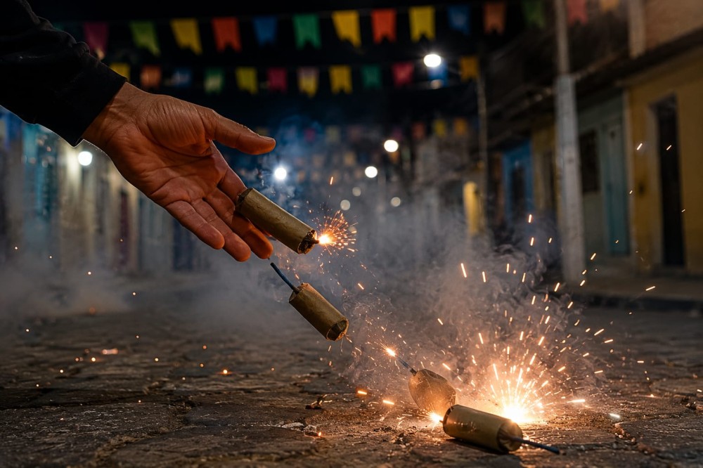 Homem é levado à delegacia após confusão com vizinhos por causa de bombas juninas em Serrinha
