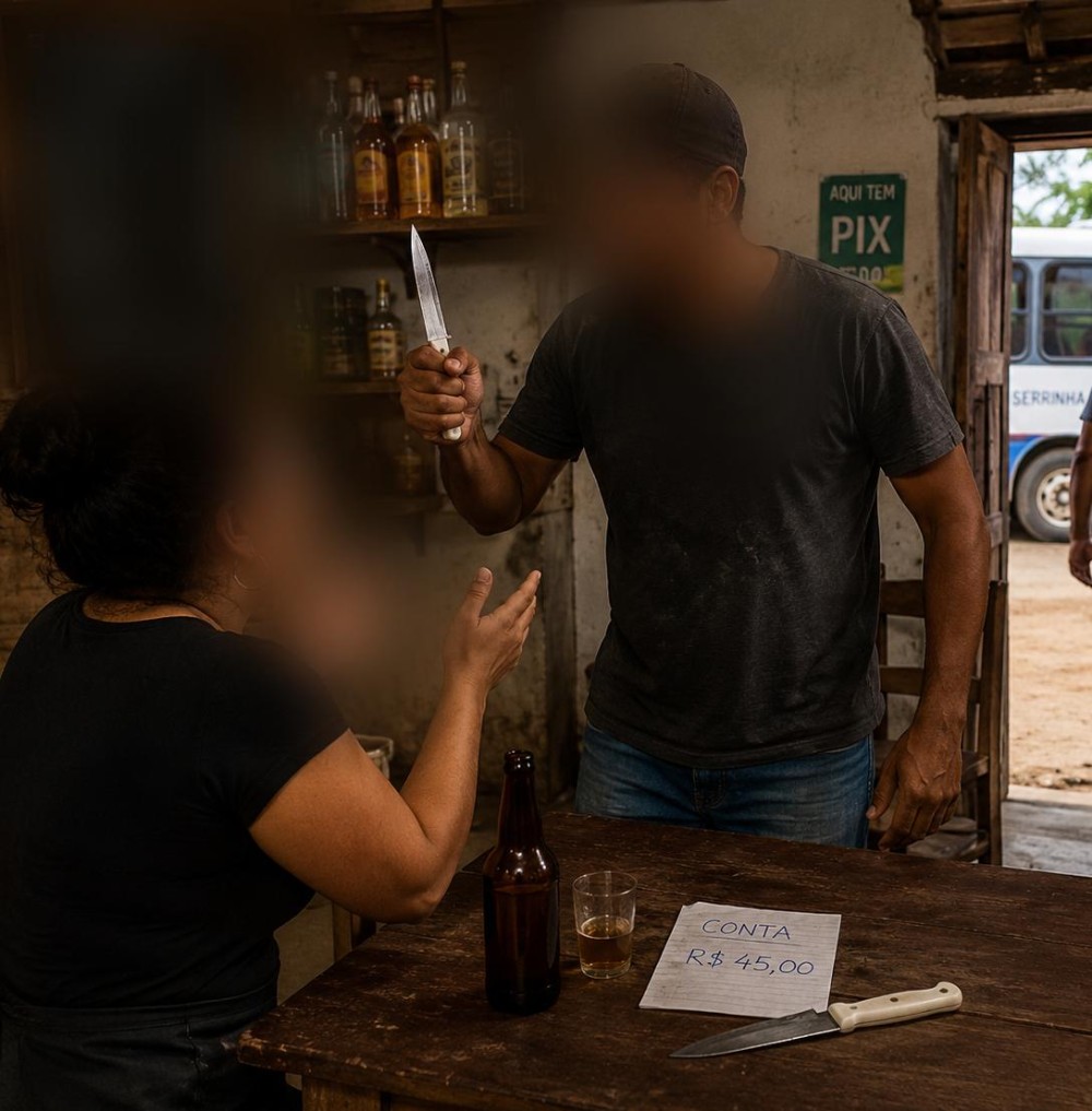 Cliente foge sem pagar conta após ameaçar dona de bar com faca em Lamarão; homem foi localizado e detido
