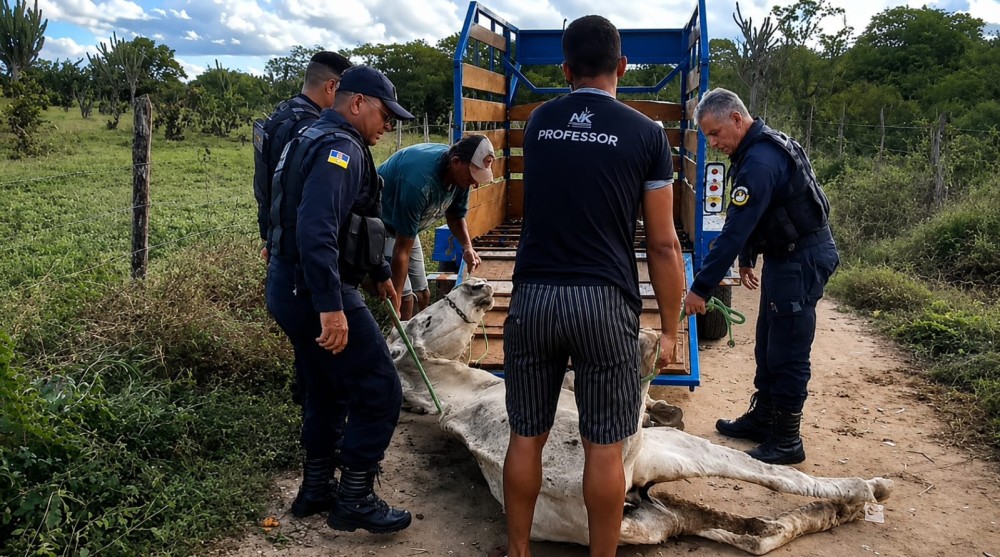 Égua é resgatada à beira da morte após ser abandonada sem água, comida e sem conseguir ficar em pé em Conceição do Coité