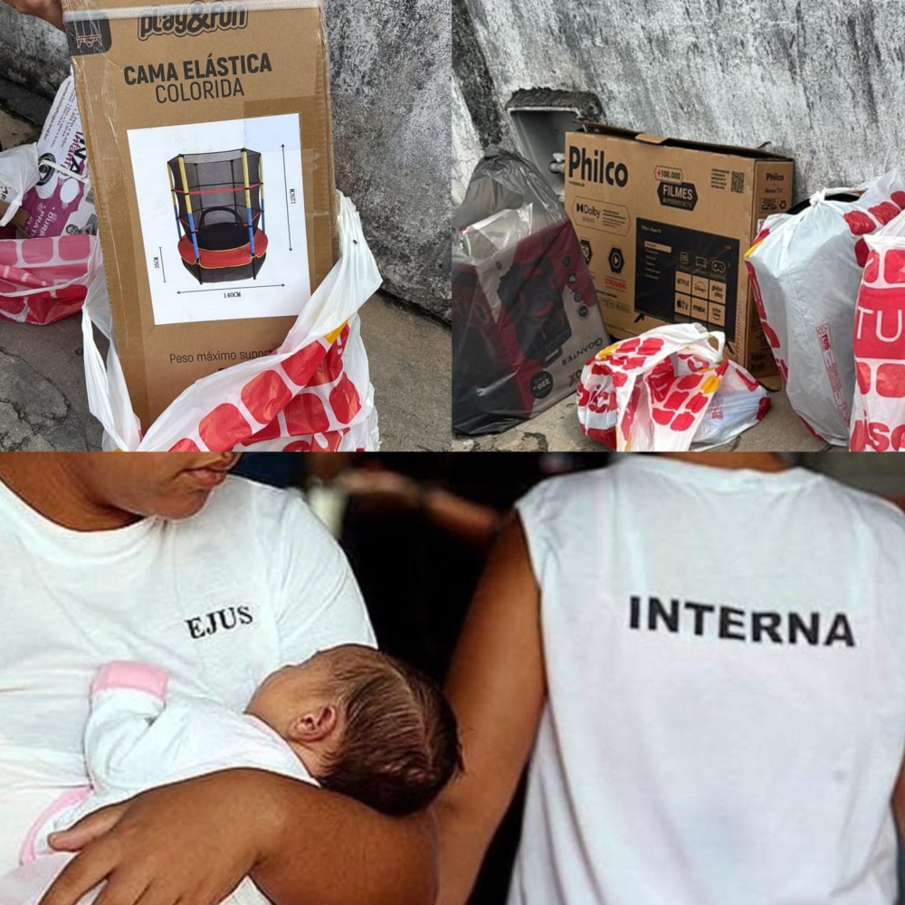 Coité: Emocionada, mãe de suspeita de furtos entrega à polícia TV, cama elástica, dinheiro e outros itens comprados pela filha