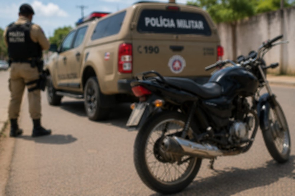 Motocicleta com chassi suprimido é apreendida durante abordagem em Conceição do Coité; condutor não possui CNH