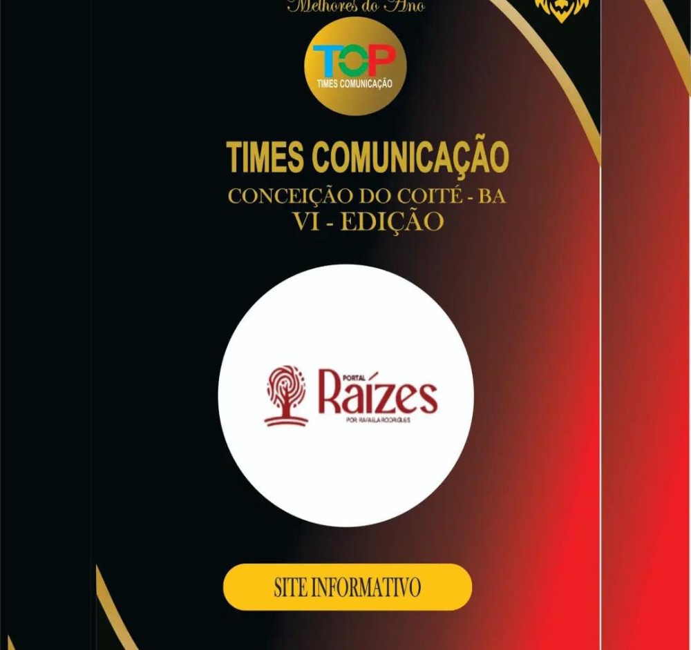 Portal Raízes está entre os escolhidos do Melhores do Ano de Coité 2026; cerimônia acontece nesta quinta com apresentação de repórter da Globo