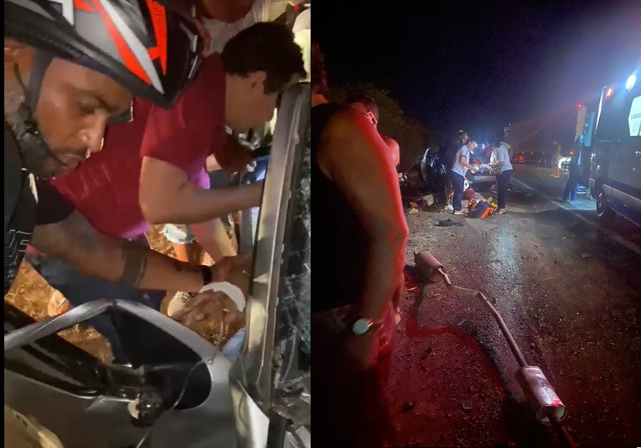 Homem e criança morrem após colisão entre carro e carreta na BR- 116 (Lamarão X Santa Bárbara); 3 pessoas ficaram feridas