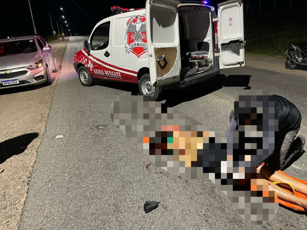 Jovem fica ferido ao ser arremessado de moto na BA-409 (Coité X Serrinha)